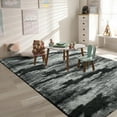 thumbnail image 5 of Wellber Shag Rugs Fluffy Tie-Dyed Area Rug for Bedroom Living Room Carpet Home Decor,6'x9',Black, 5 of 7