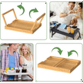 thumbnail image 6 of Bamboo Bed Tray Table with Foldable Legs, Breakfast in Bed Tray for Eating, Kitchen Serving Trays, Folding Table for Sofa, Beds, Eating, Working, Used As Laptop Desk Snack Trays, Brown, 6 of 9