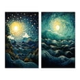 thumbnail image 2 of Designart "Blue Yellow Ocean Rhapsody II" Ocean Wall Art Set Of 2 - Teal Beach Wall Decor Set Of 2, 2 of 6
