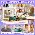 thumbnail image 5 of JoyStone 78PCS Large Kids Play Kitchen Set for Toddlers, 35.43 in Pretend Cooking Toy Kitchen with Interactive Menu, Water Play Coffee Maker, Lights Sounds Music for Kids 3+, Purple, 5 of 13