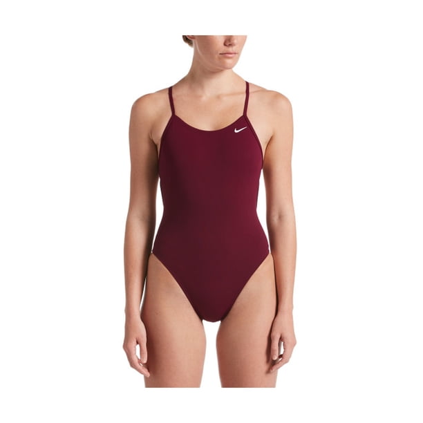 Nike Hydrastrong Solid Lace Up Tie Back One Piece 34 Villain Red 
