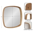 thumbnail image 2 of Kate and Laurel Prema Soft Round Square Modern Wall Mirror, Natural Brown, 26 x 26, Framed Rounded Square Mango Wood Mirror for Minimal Home Decor, 2 of 9