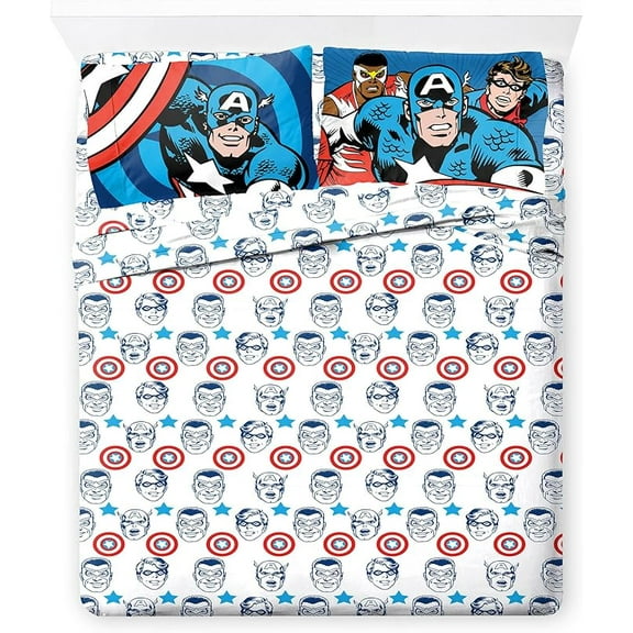 Marvel Comics 1st Avenger 4 Piece Full Size Sheet Set