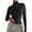 Black, variant on Stylish Women's Turtleneck Shirt Double Lined Long Sleeve Mock Neck Tops for Women Basic Tight T Shirts Tee Spring Fashion Slim Fit Soft Thermal Underwear Tops Khaki 8