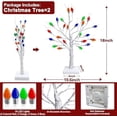 thumbnail image 2 of Artificial Tree, 2 Pack Lighted Birches Tabletop Christmas Tree with 48 Multicolor Lights, Battery Operated, Adjustable Branches, Xmas Decorations for Home Indoor, 18 inch Multicolor Lights, 2 of 5