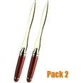 thumbnail image 4 of Pack of 2 Letter Opener Envelope Slitter for Letter Envelope Elegant Luxury Rosewood Handle Brass Blade Burgundy & Golden Color Comes with Complimentary Pen (Burgundy and Golden), 4 of 5
