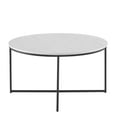 thumbnail image 6 of Walker Edison Modern Round Coffee Table, Brown Faux Marble and Black, 6 of 9