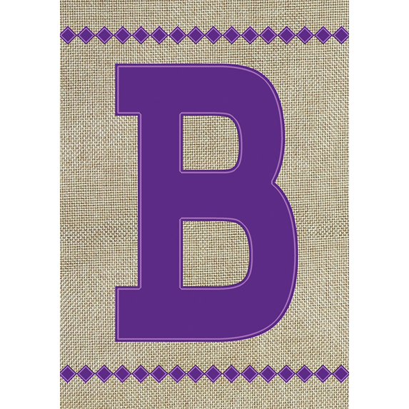 Burlap Monogram-B Garden Flag