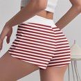 thumbnail image 4 of HBGVBA Women Pajama Shorts,Summer Sleep Loungewear,Summer Thin Striped Sleep Shorts Elastic Waist Button High Waist Slim Fitted Homewear, 4 of 4