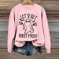 thumbnail image 3 of Let's Get Sheet Faced Halloween Sweatshirts for Women 2025 Crewneck Funny Ghost Graphic Sweatshirt Pullover Tops, 3 of 4