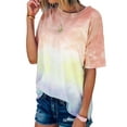thumbnail image 3 of Nlife Women Short Sleeve Crew Neck Tie Dyed Shirt, 3 of 3