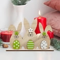 thumbnail image 3 of Set de madera de Pascua con figuritas de huevos y conejitos de colores para decorar tu hogar en estas fiestas, 3 of 4