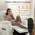 thumbnail image 4 of Beige Power Massage Recliner Chair, 8-Point Vibration Massage Single Sofa with USB Port, Remote Control & Memory Positions, Velvet Fabric Living Room Armchair, 35.4" W x 41.3" H, 4 of 7