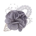thumbnail image 1 of BRIGHTFUFU Gris claro Artificial Rose Ramillete de muñeca Hermosa corona de muñeca realista Flor de mano de perla para dama de honor Novia Boda Porm Decoración de fiesta, 1 of 1