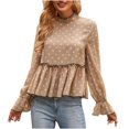 thumbnail image 1 of Blusa de manga larga con cuello redondo de Color sólido a la moda informal para mujer Fridja  hkj3165, 1 of 6