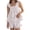 Pink, variant on 2 Piece Lounge Set Womens Floral Print Pajama Sets Ruffle Trim Cami & Casual Shorts