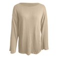 thumbnail image 2 of uikmnh Fall Sweaters Openwork Knit Pullover Sweater Casual Loose Long Sleeve Solid Top for Autumn Versatile Comfortable Yarn Cute Sweaters Size:S, 2 of 6