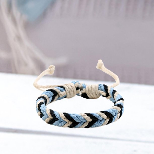 Pulsera tejida a mano para hombres y mujeres, regalo portátil, brazalete con dije llamativo, pulsera de cadena bohemia para Valentín, compromiso y
