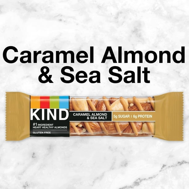 KIND Gluten Free Caramel Almond & Sea Salt Snack Bars, 1.4 oz, 6 Count Box)3pack