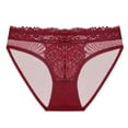 thumbnail image 2 of Compression Underwear Women Women's Bikini Panties Sheer Lace Briefs Lightweight Thin Mesh Underpants Wine L, 2 of 3