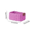 thumbnail image 3 of Woven Storage Basket, Small Storage Basket for Organizing Bathroom Kitchen Shelves Drawer, Cute Handled Wicker Bins for Decorative Square Basket Organizer, 3 of 6