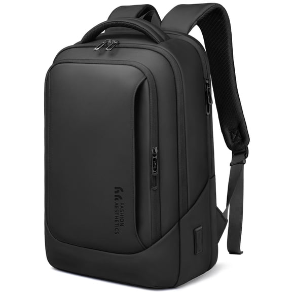 Mochila para ordenador portátil HK para hombre de 15,6 pulgadas con puerto de carga USB, color negro