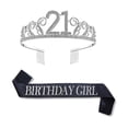 thumbnail image 1 of Birthday Tiara Crown With Shoulder Strap Set For Birthday Party Supplies, 1 of 3