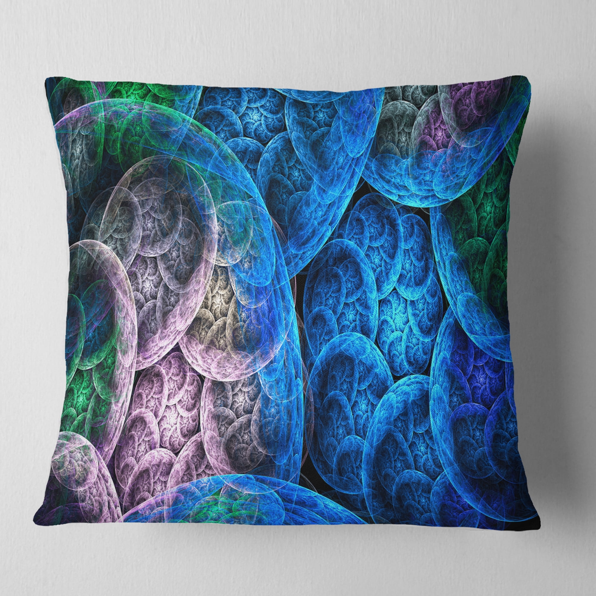 Designart Dramatic Colorful Fractal Clouds - Abstract Throw Pillow - 16x16