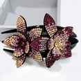 thumbnail image 6 of Cheers.US 5Pcs Double Flower Rhinestone Hair Clip For Women Crystal Fancy Hair Clips Thick Long Decorative hair Accessories, 6 of 11