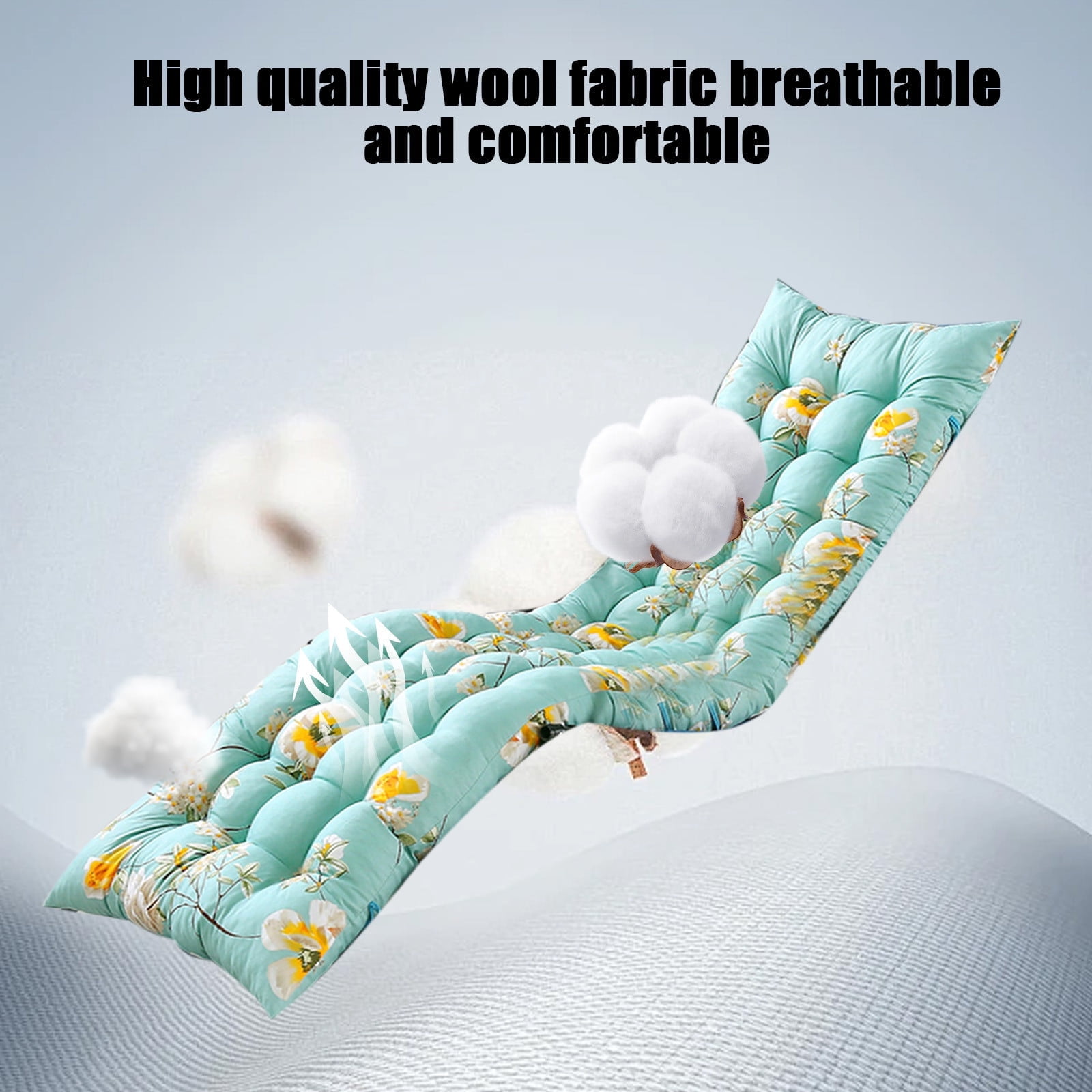 BiFandian Outdoor Chaise Lounge Cushion, Waterproof Sunproof Garden and Patio Rocking Chair Pad, Sandproof Beach Recliner Furniture Cushion