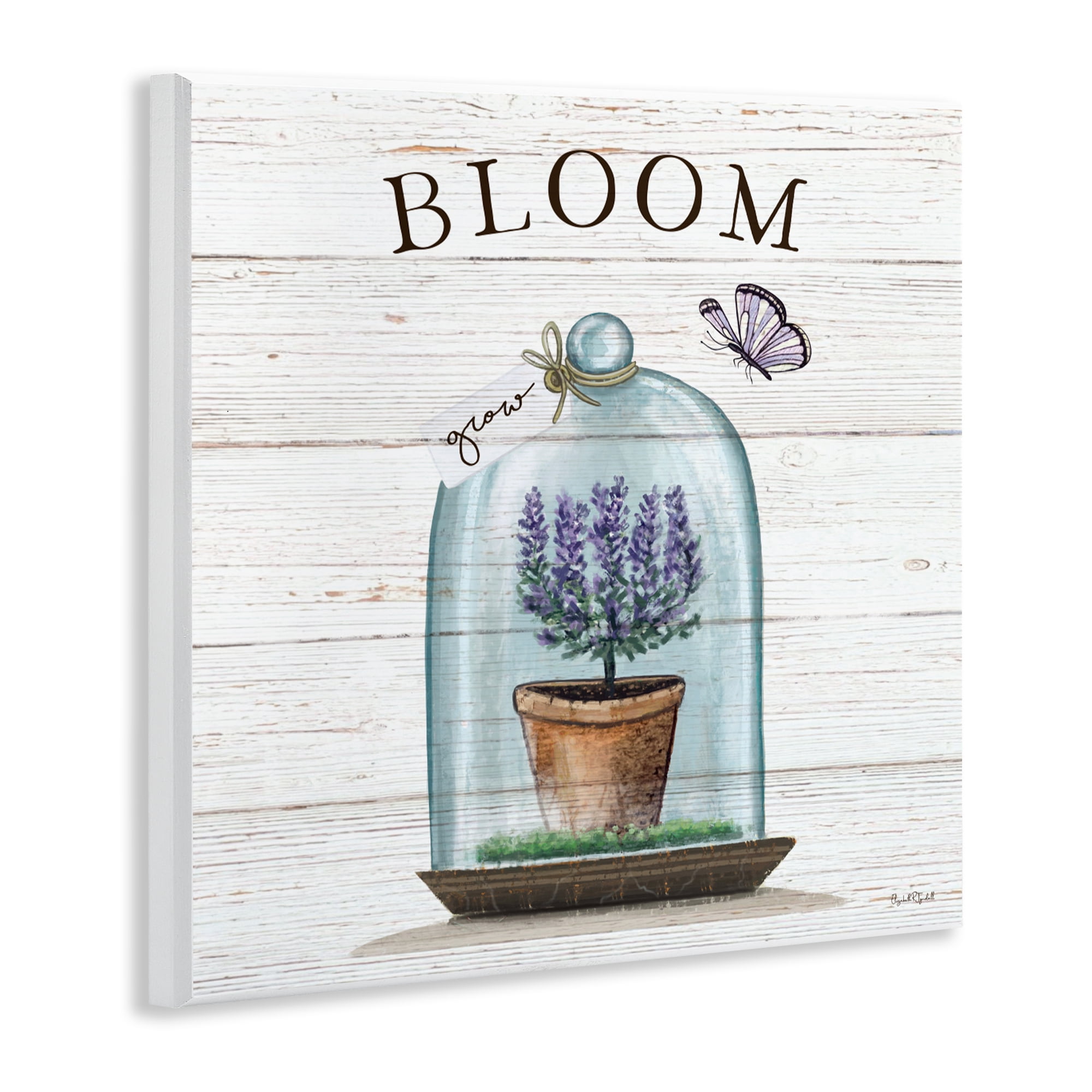 Stupell Industries Cottage Bloom in Bell Jar Wall Plaque Art, design by Elizabeth Tyndall