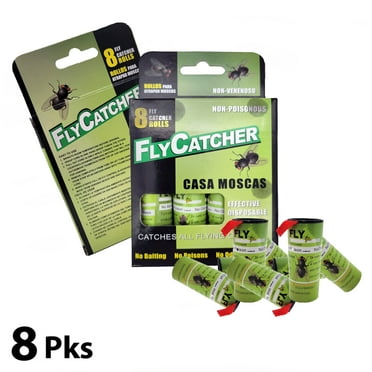 LIGHTSMAX 8 Pack Fly Strips, Fly Trap Indoor/Outdoor, Fly Ribbon Tape, Gnat Killer Trap for Flies