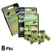 LIGHTSMAX 8 Pack Fly Strips, Fly Trap Indoor/Outdoor, Fly Ribbon Tape, Gnat Killer Trap for Flies