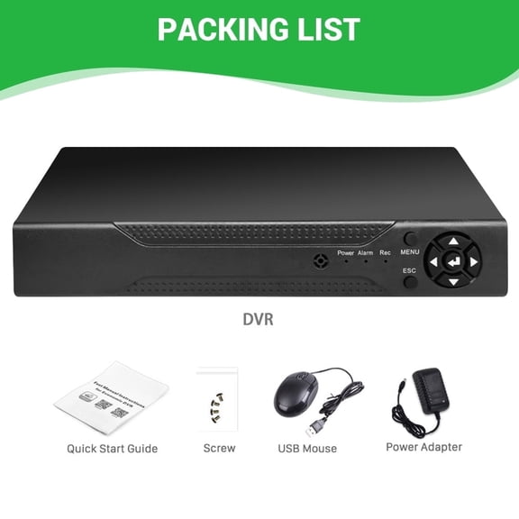 Hendoct 8CH 1080P 5-in-1 Digital Video Recorder, H.265, Hybrid Compatibility, Remote Access, US Plug, No POE No WiFi