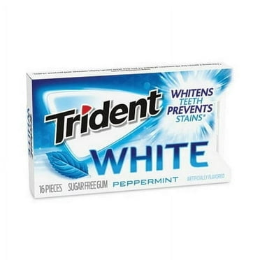 Trident White Sugar-Free Peppermint Gum, 16 Piece, 9 Count