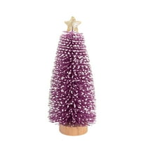 Mecorevxz Desktop Miniature Needle Tree Tabletop Christmas Tree Small Xmas Tree Decor with Wooden Base(Purple)