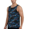 thumbnail image 2 of Easygdp Blue Sports Car Men's Tank Top, Sleeveless Muscle T Shirts, Breathable, Quick-Dry, Loose for Gym, Running, Fitness - Medium, 2 of 9