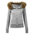 thumbnail image 5 of IWRICH Women's Zip up Hoodie Jackets Winter Coats Teen Emo Grunge 20s Clothes Vintage Streetwear Grey S, 5 of 9