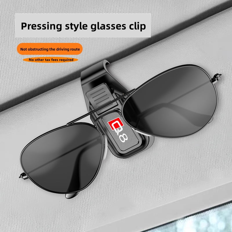 For Audi Q8 Auto Sunglasses Holder Clip Press type Multi-Function ABS Glasses Holder Car Interior Support