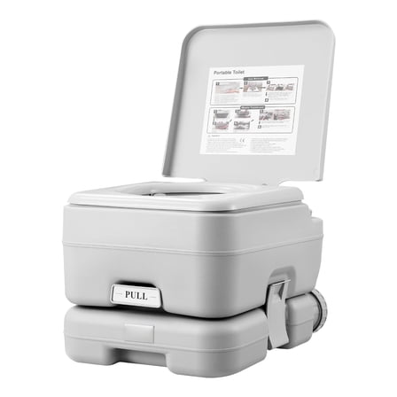 KFFKFF Portable Camping Toilet with Carry Bag, 3.2 Gal Waste Tank, Pressurized Flush, Leak-Resistant and Odor-Free Travel Toilet for Adults and Kids