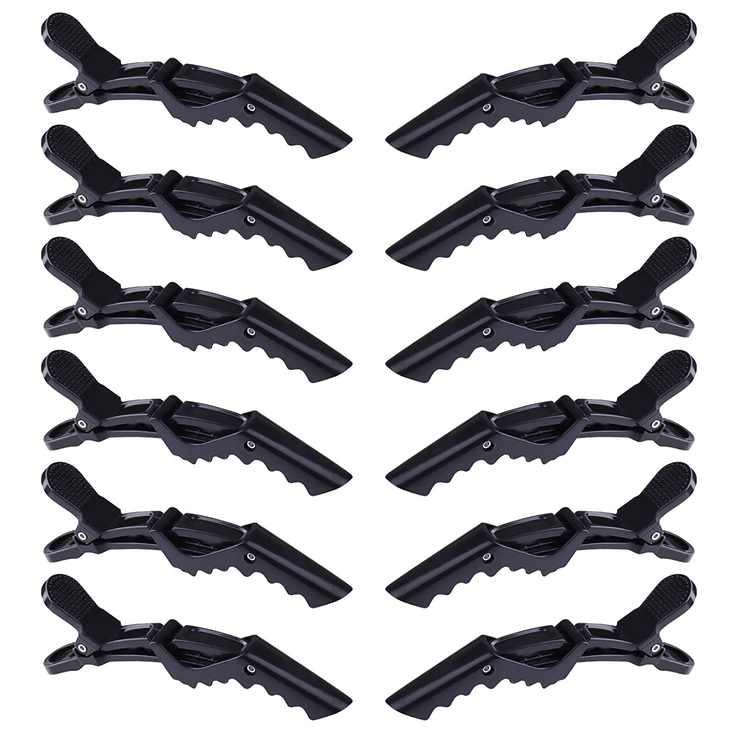 10 Pcs Black Metal Hairdresser Sectioning Hair Clip Grips Salon Style Alligator 