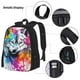 thumbnail image 3 of Disketp Cool Colorful Wolf Mochila Estampada de Gran Capacidad con Lonchera y Estuche, Set de 3 Piezas para Estudiantes, 3 of 6
