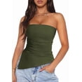 thumbnail image 2 of Womens Tube Top 2025 Summer Strapless Tops Army green M, 2 of 7