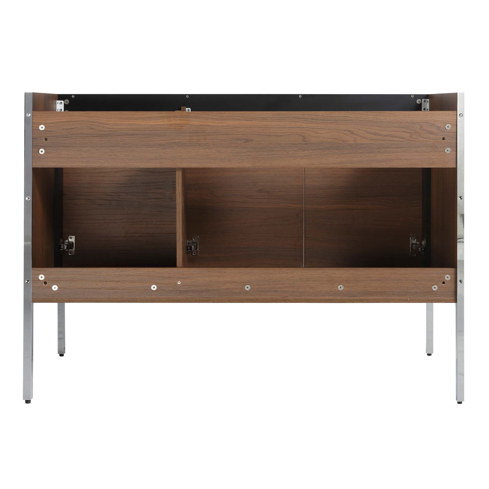 Fine Fixtures Oakville 48 in. W x 18 in. D x 33 in. H Bathroom Vanity in Walnut Ebony with White Ceramic Sink - Chrome hardware