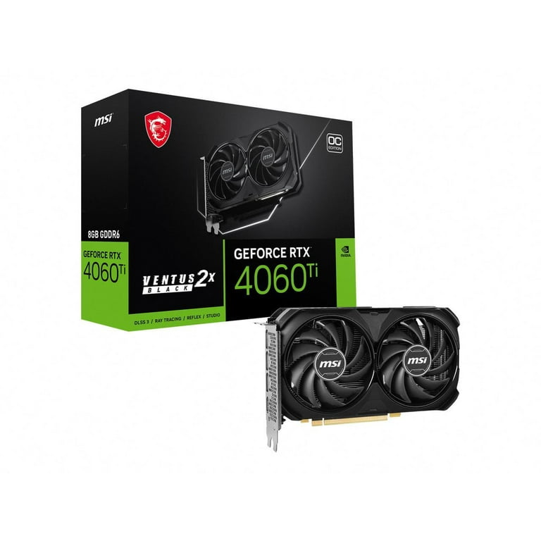 MSI Ventus GeForce RTX 4060 Ti 8GB GDDR6 PCI Express 4.0 x8 ATX