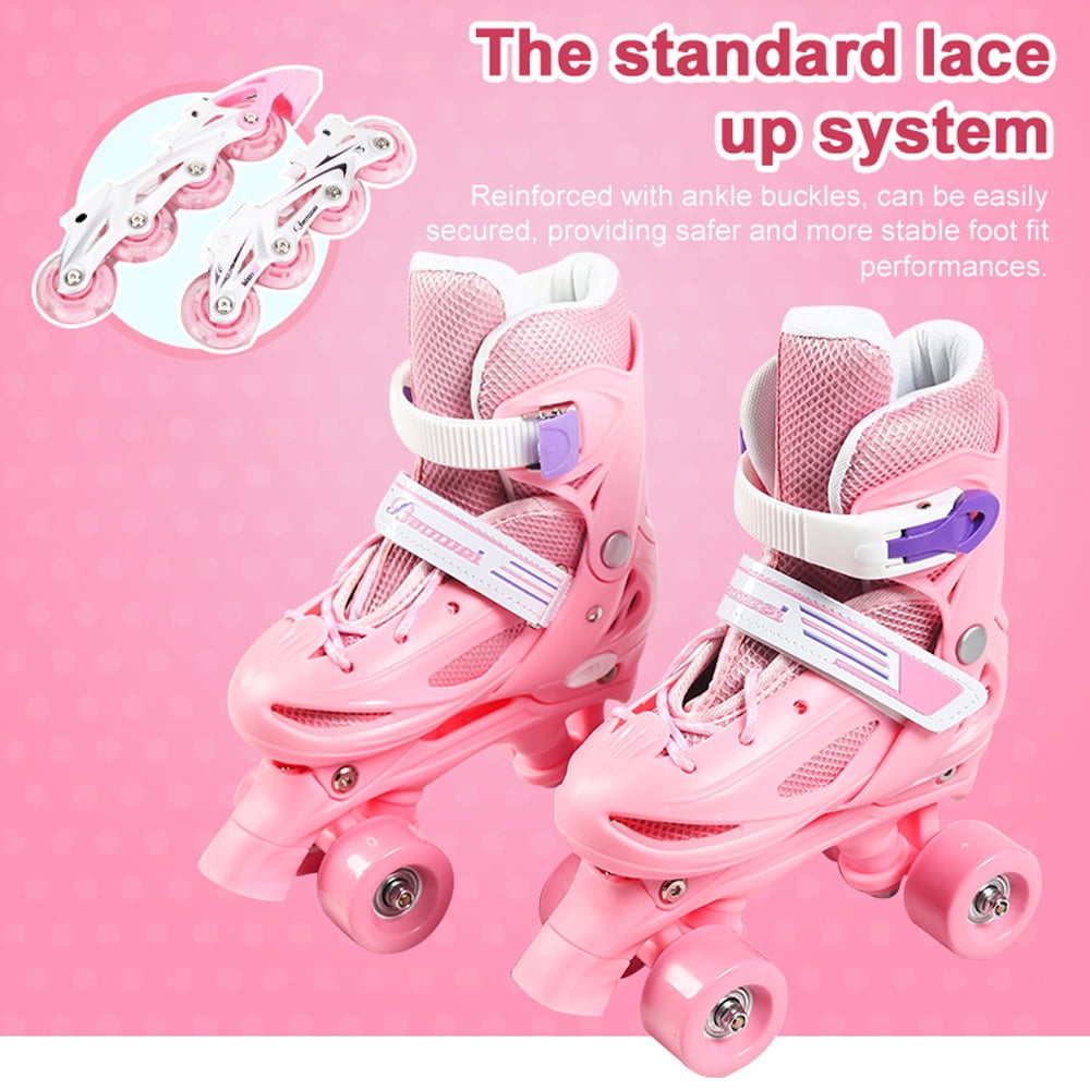 Patins à Roulettes Enfant Fille Avec Lumières – 4 Tailles Réglables, Roues Lumineuses LED, Débutant Sécurisé, Cadeau Anniversaire Top Pour Petits Patineurs