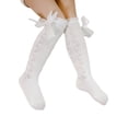 thumbnail image 2 of FOCUSNORM Baby Girls Cute Knee High Socks Cable Knit Cotton Socks with Bow, 2 of 9