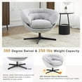 thumbnail image 2 of UHOMEPRO Swivel Accent Chair, Chenille Upholstered 360°Swivel Armchair, Reading Club Chair with Removable Cushion, Metal Base, Living Room Bedroom, Reading Corner, Gray, 2 of 8