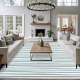 thumbnail image 3 of Minimalist Lines Large Area Rugs 5x8 ft Hand Painted Blue Green Stripes Washable Rug Non Slip Indoor Carpet Absorbent Floor Mat for Living Room Bedroom Dining Room, 3 of 9