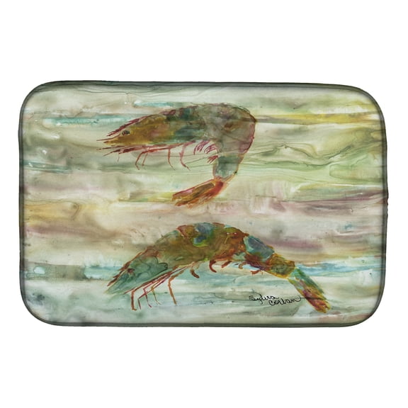 Shrimp Sunset Dish Drying Mat